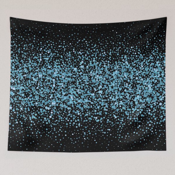 Item preview, Blue and black sparkle confetti holiday pattern designed and sold by MGuyerArt.