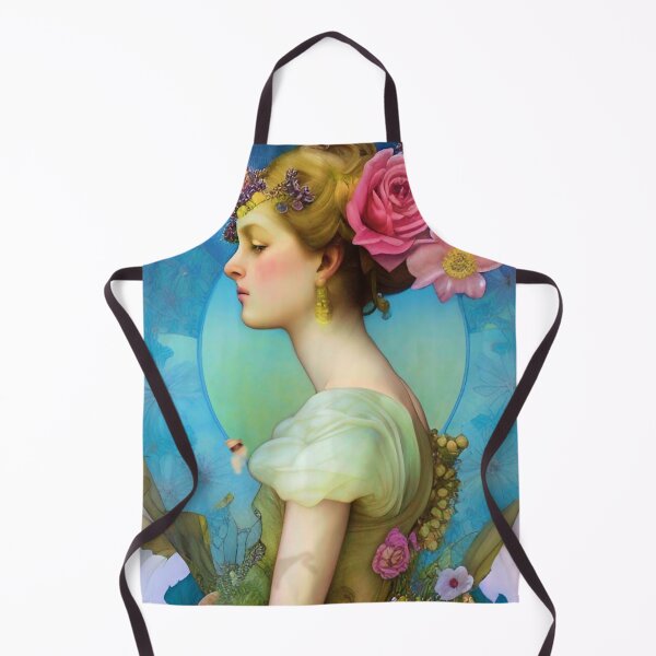 Item preview, Pretty enchanting imaginative and dreamy floral painting of a Art Nouveau Green Witch  designed and sold by ZiolaRosa.