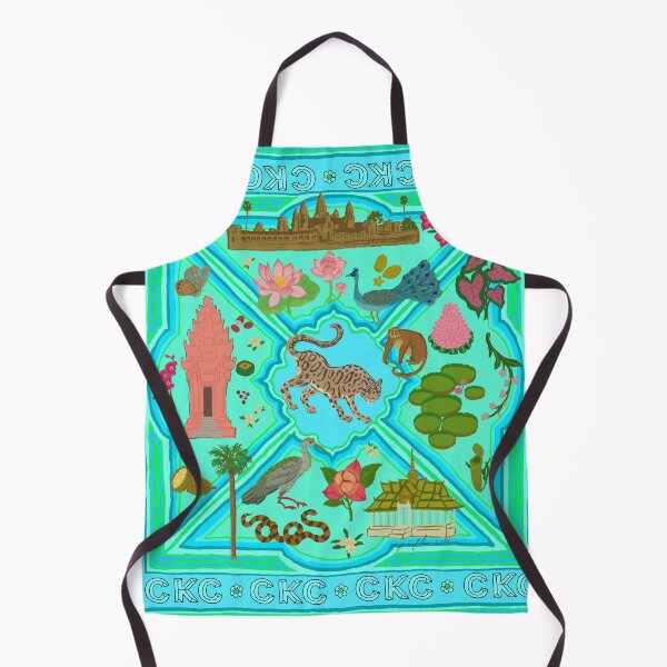 Item preview, Cambodian motifs in Aqua designed and sold by CKCRedbubble.
