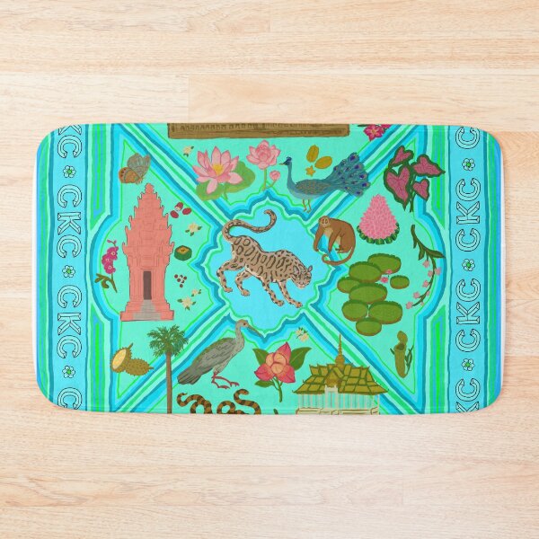 Item preview, Cambodian motifs in Aqua designed and sold by CKCRedbubble.