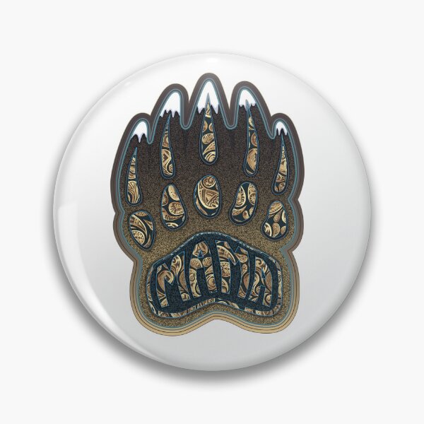 Item preview, Mama Bear Claw Illustration with Native American inspired Paisleys & Mountains embedded in designed and sold by Caummon Thread.