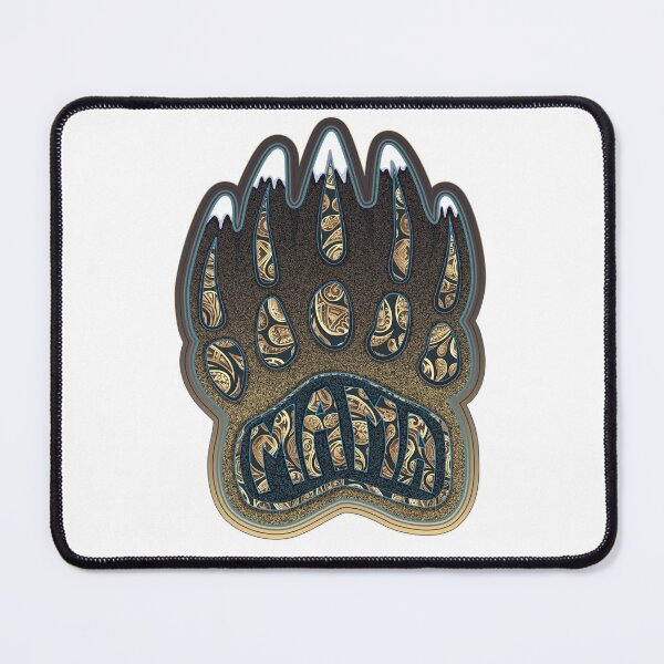Item preview, Mama Bear Claw Illustration with Native American inspired Paisleys & Mountains embedded in designed and sold by Caummon Thread.
