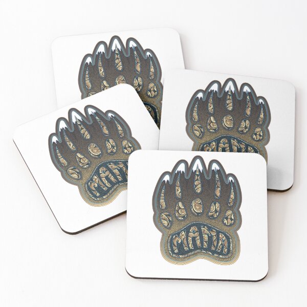 Item preview, Mama Bear Claw Illustration with Native American inspired Paisleys & Mountains embedded in designed and sold by Caummon Thread.