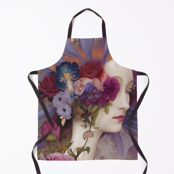 Item preview, Pretty Art Nouveau Art Deco enchanting imaginative and dreamy floral painting of Girl  designed and sold by ZiolaRosa.