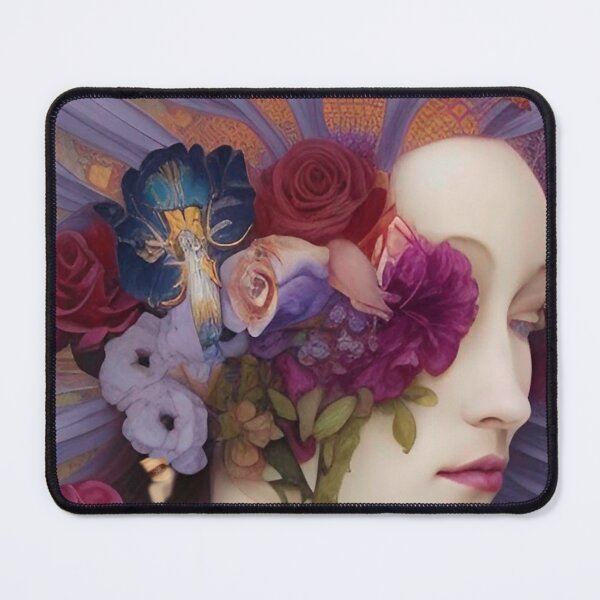 Item preview, Pretty Art Nouveau Art Deco enchanting imaginative and dreamy floral painting of Girl designed and sold by ZiolaRosa.
