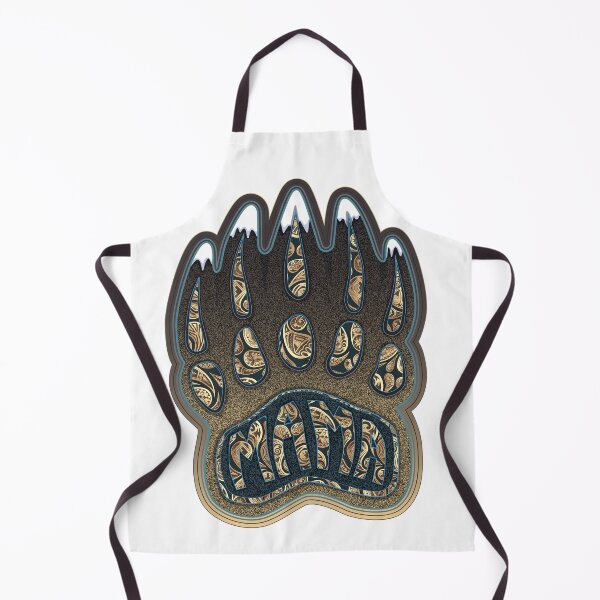 Item preview, Mama Bear Claw Illustration with Native American inspired Paisleys & Mountains embedded in designed and sold by Caummon Thread.