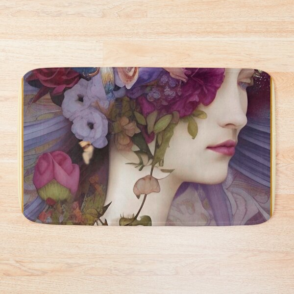 Item preview, Pretty Art Nouveau Art Deco enchanting imaginative and dreamy floral painting of Girl  designed and sold by ZiolaRosa.