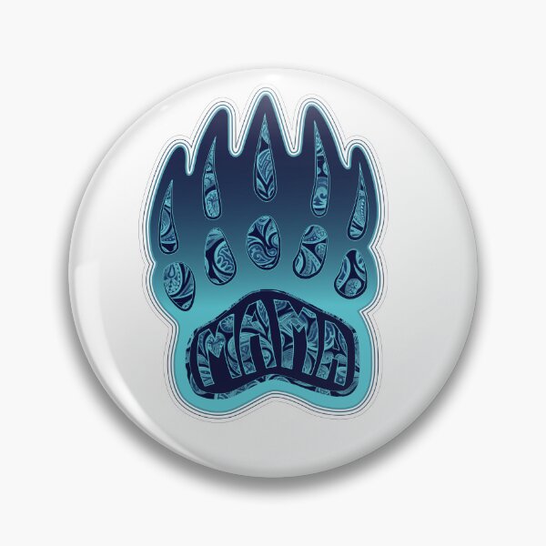 Item preview, Oceanic Blue Mama Bear Claw Illustration with Native American inspired Paisleys & Mountains embedded in designed and sold by Caummon Thread.