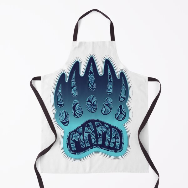 Item preview, Oceanic Blue Mama Bear Claw Illustration with Native American inspired Paisleys & Mountains embedded in designed and sold by Caummon Thread.