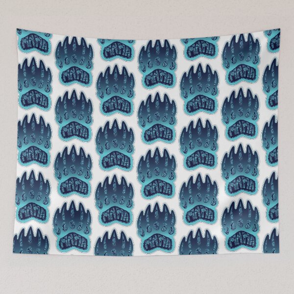 Item preview, Oceanic Blue Mama Bear Claw Illustration with Native American inspired Paisleys & Mountains embedded in designed and sold by Caummon Thread.