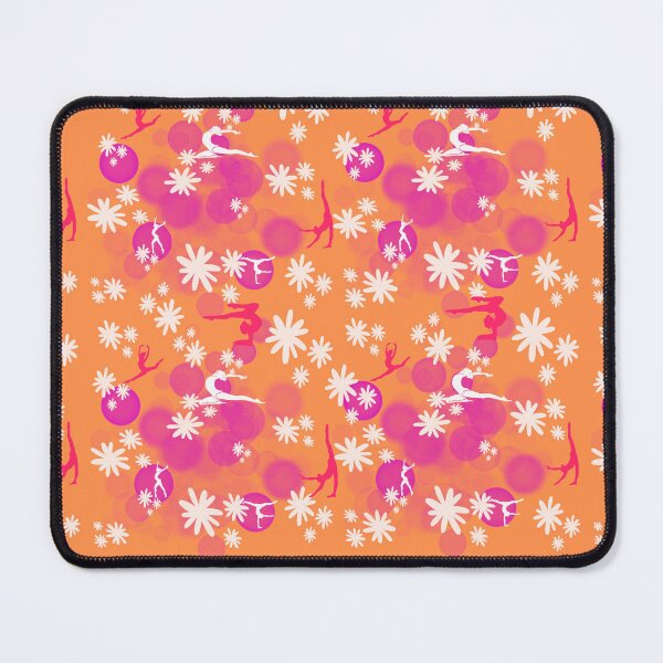 Item preview, Floral and Bubbles Peach State Gym Pattern with Orange and Hot Pink for those students and teachers who Love Gymnastics design designed and sold by tranquilbeach.