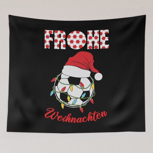 Item preview, Frohe Weihnachten - Fußball mit Weihnachtsman Hut designed and sold by Georgy09.