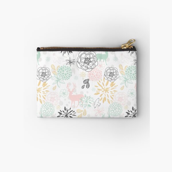 Item preview, Pink and Mint Holiday Floral Woodland Pattern designed and sold by KeikoPrints.