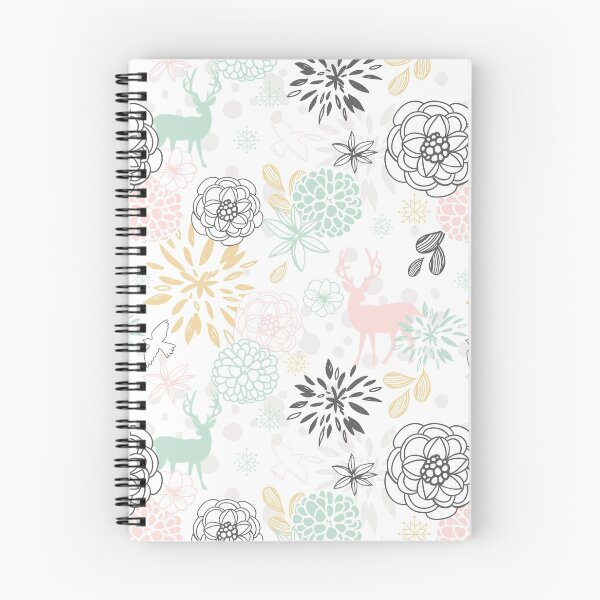 Item preview, Pink and Mint Holiday Floral Woodland Pattern designed and sold by KeikoPrints.