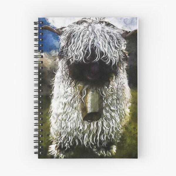 Item preview, Swiss Valais Blacknose Sheep, Fluffy  Valais Blacknose Sheep Art, Cute Swiss Sheep Farm Animal Portrait, Adorable Swiss Valais Blacknose Sheep  designed and sold by Paintcorner.