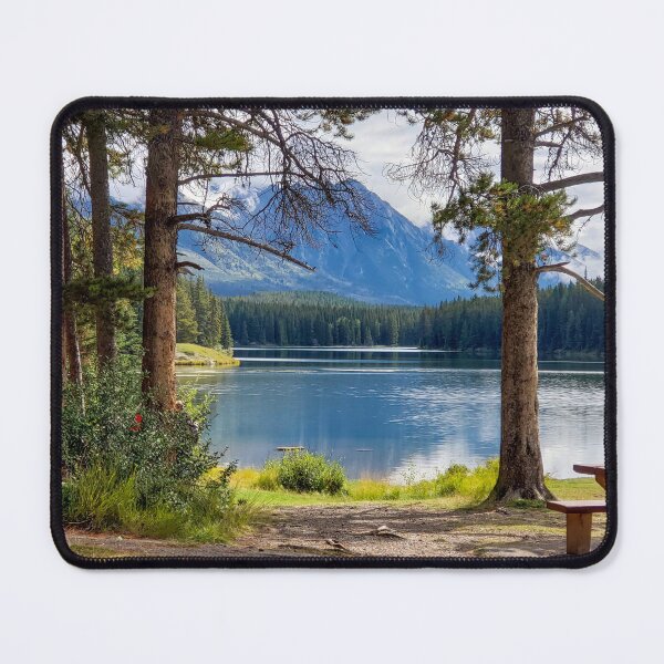 Item preview, Lake Landscape in Rocky Mountain - Forest Landscape Photography designed and sold by Explore-Nature.