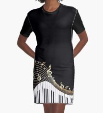 Ivory Keys Klaviermusik T-Shirt Kleid