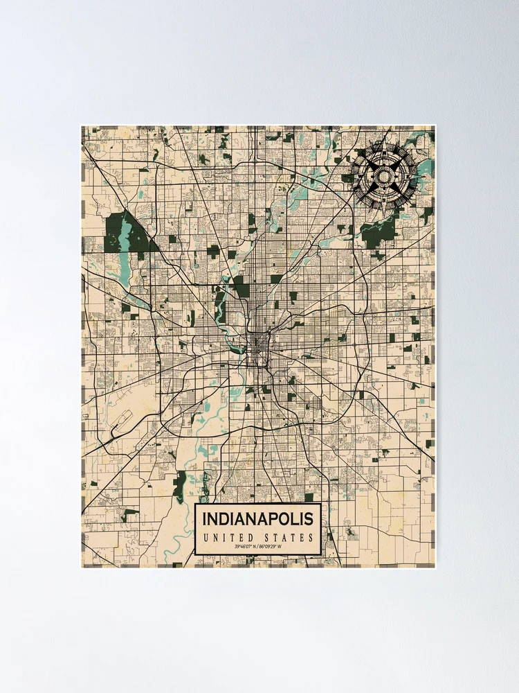 レア US INDIE POP MAP インディーポップマップ クッキーシーン Indianapolis City Map of Indiana, USA - Vintage