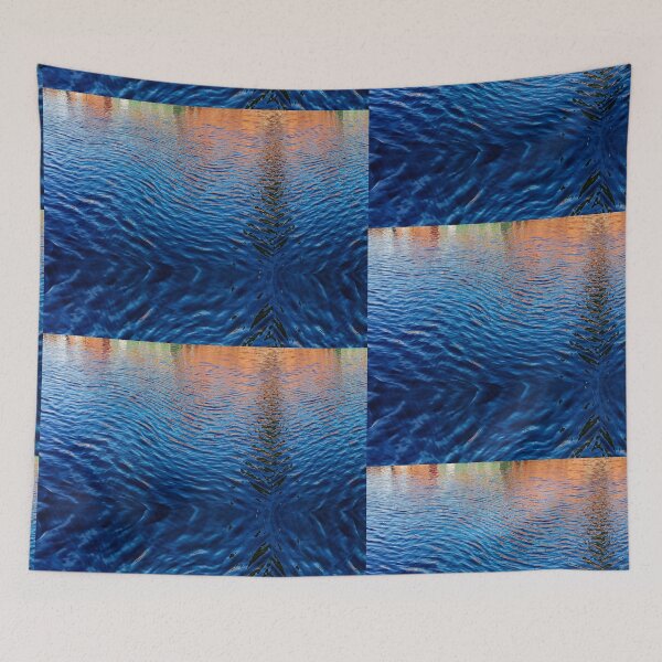 Item preview, Blue water with orange reflections designed and sold by Linandara.