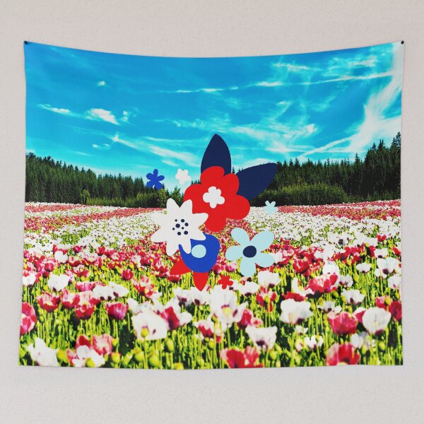 Item preview, Hand Drawn Red and Blue Flowers designed and sold by DigoCostaK7css.