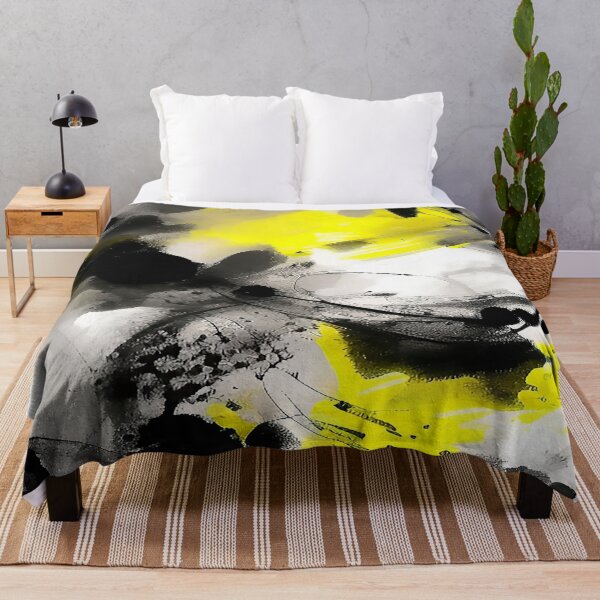 Item preview, Yellow Black and Gray Splashes and Sprays of Brush Strokes designed and sold by deniselynnimage.