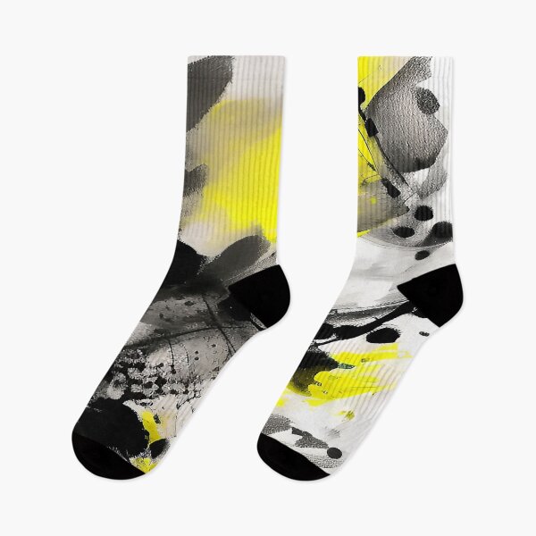 Item preview, Yellow Black and Gray Splashes and Sprays of Brush Strokes designed and sold by deniselynnimage.