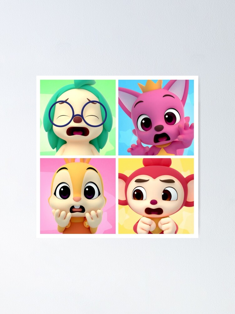 Hogi,Poki,Jeni and Pink fong Poster for Sale by Color-Toonix