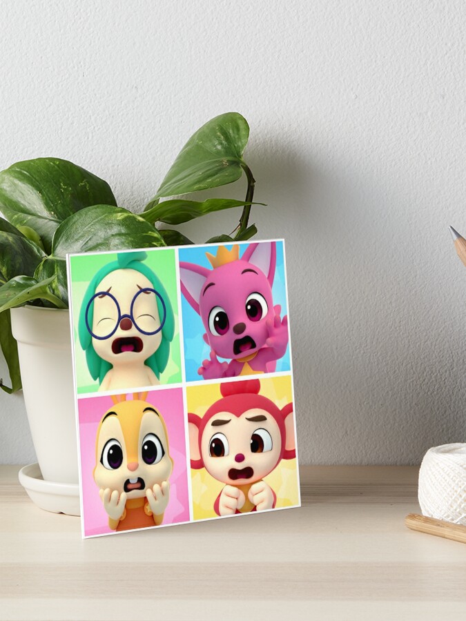 Hogi,Poki,Jeni and Pink fong Art Board Print for Sale by Color-Toonix