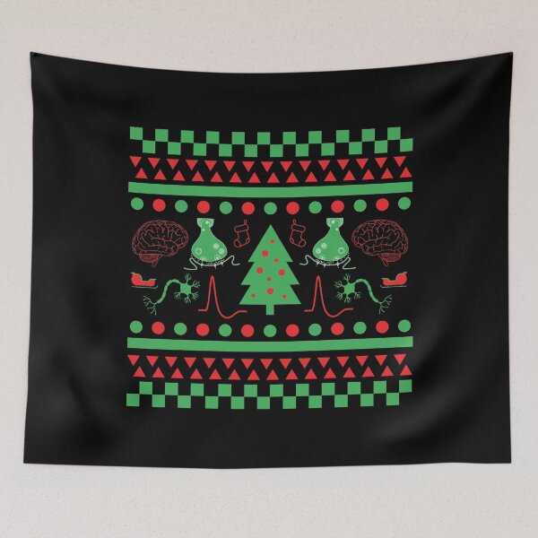 Item preview, Psychology Ugly Christmas Sweater - Neuroscience Ugly Christmas Sweater, Neurotransmitter, Neuron, Brain, Mental Health, Dopamine, Serotonin designed and sold by jadedscientist.