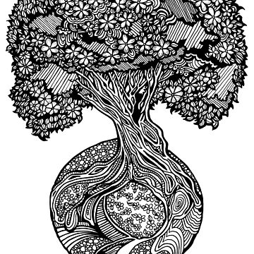 Artwork thumbnail, Tree of Eden – Ink Tree of Life Illustration by DanielleJScott.com