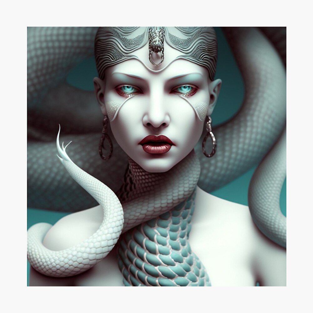 MYTHOLOGY: The Gorgon Medusa Snake Woman Fantasy Painting by