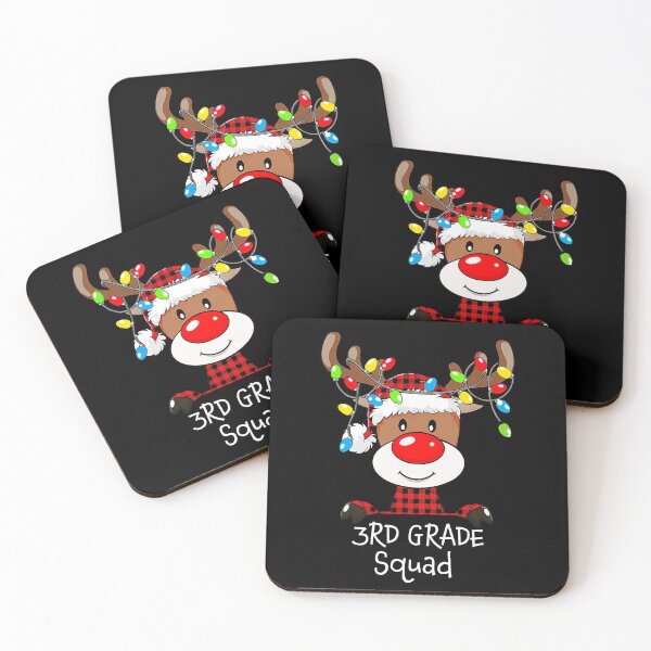 Item preview, 2nd Grade Squad Plaid Reindeer Santa Hat Teacher Christmas designed and sold by SamArtistbyAUS.