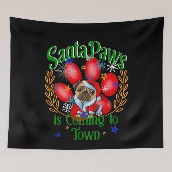 Item preview, Santa Paws is Coming to Town, Christmas Paws, Dog Christmas designed and sold by orangeblue21.