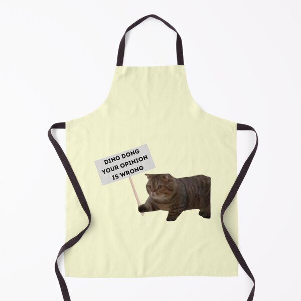Item preview, Ding Dong Your Opinion Is Wrong Funny Cute Cat Holding a Sign Meme designed and sold by Ｖｉｂｉｎ ❤️✨.