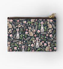 Cute rabbits (dark blue) Zipper Pouch