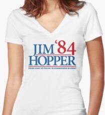 Jim Hopper Women's Fitted V-Neck T-Shirt