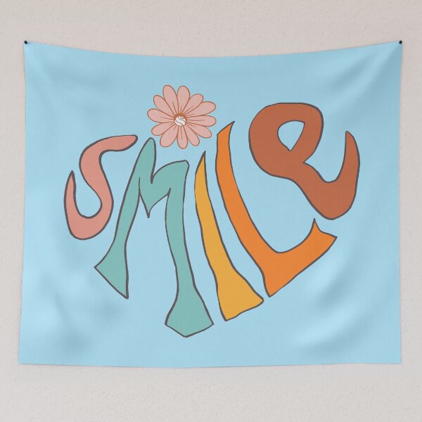 Item preview, SMILE in Groovy Retro 70s Style designed and sold by ElaMilkoDESIGN.