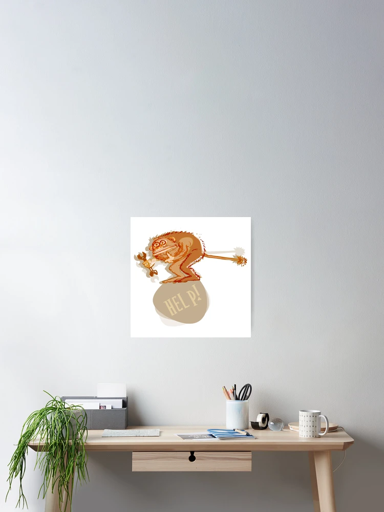 Thumbnail 2 of 3, Poster, Help monkey designed and sold by Rif Khasanov.