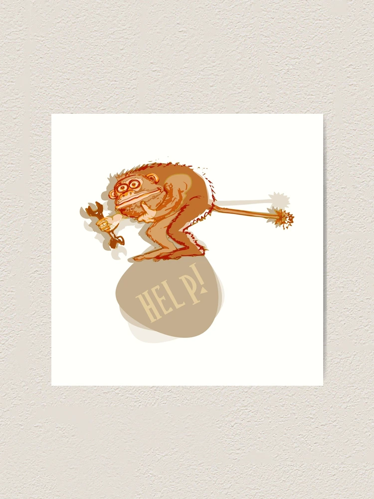 Thumbnail 1 of 3, Art Print, Help monkey designed and sold by Rif Khasanov.