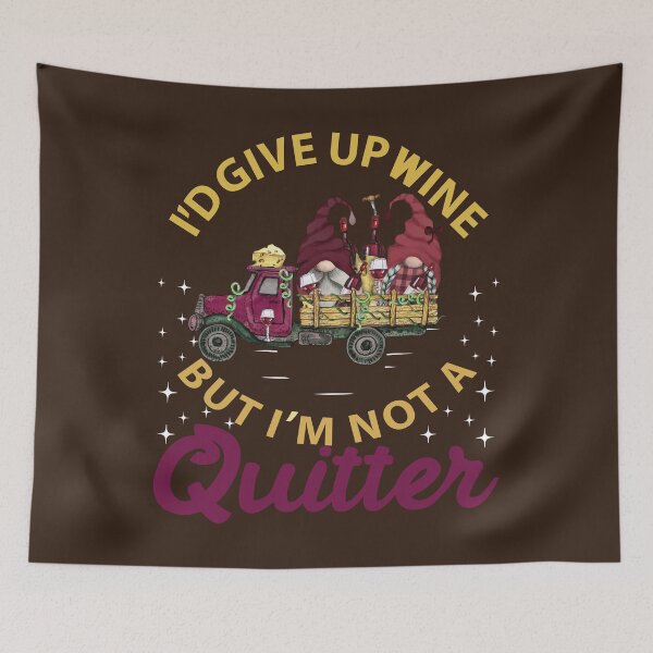 Item preview, I'D GIVE UP WINE BUT I'M NO QUITTER, A Family of Gnomes Wine Drinkers, in a Truck designed and sold by GypsyMagic.