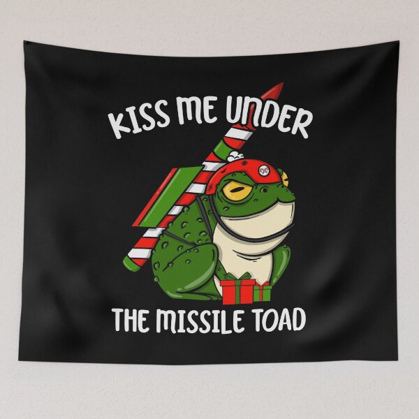 Item preview, Kiss Me Under The Missile Toad Funny Christmas  designed and sold by JessieJune.