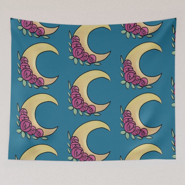 Item preview, Roses on a Crescent Moon Witchy Botanical designed and sold by Silver Sky by Janet.