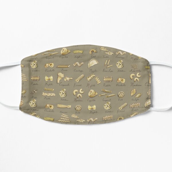 Italian Pasta Shapes on taupe background Flat Mask