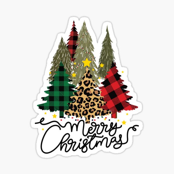 Merry Christmas Trees Sticker