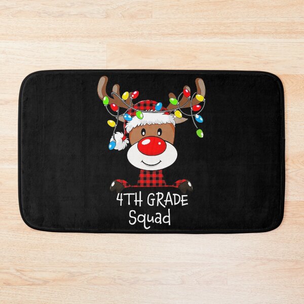 Item preview, 4nd Grade Squad Plaid Reindeer Santa Hat Teacher Christmas designed and sold by SamArtistbyAUS.