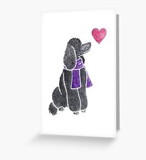 Watercolour Poodle Greeting Card