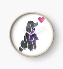 Watercolour Poodle Clock