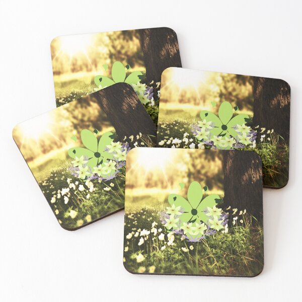 Item preview, Green Flower Vector With Falling Flower Petals designed and sold by DigoCostaK7css.