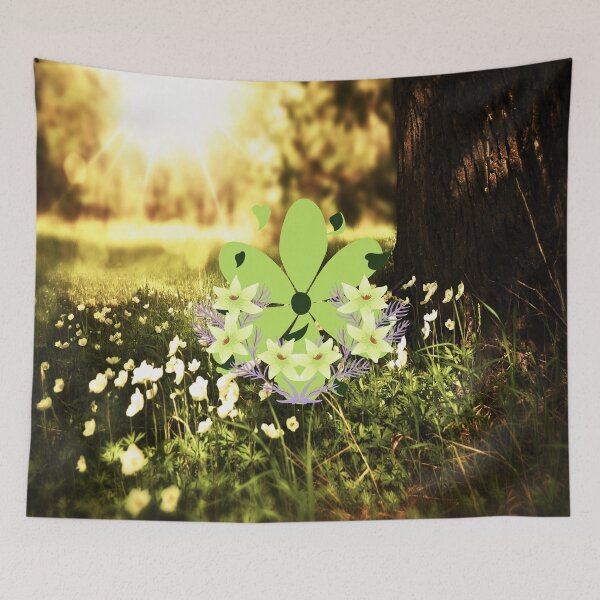 Item preview, Green Flower Vector With Falling Flower Petals designed and sold by DigoCostaK7css.