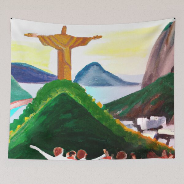 Item preview, Chilled Christ the Redeemer Sugar Loaf Mountain Scene with Samba Dancers designed and sold by junkandpop.